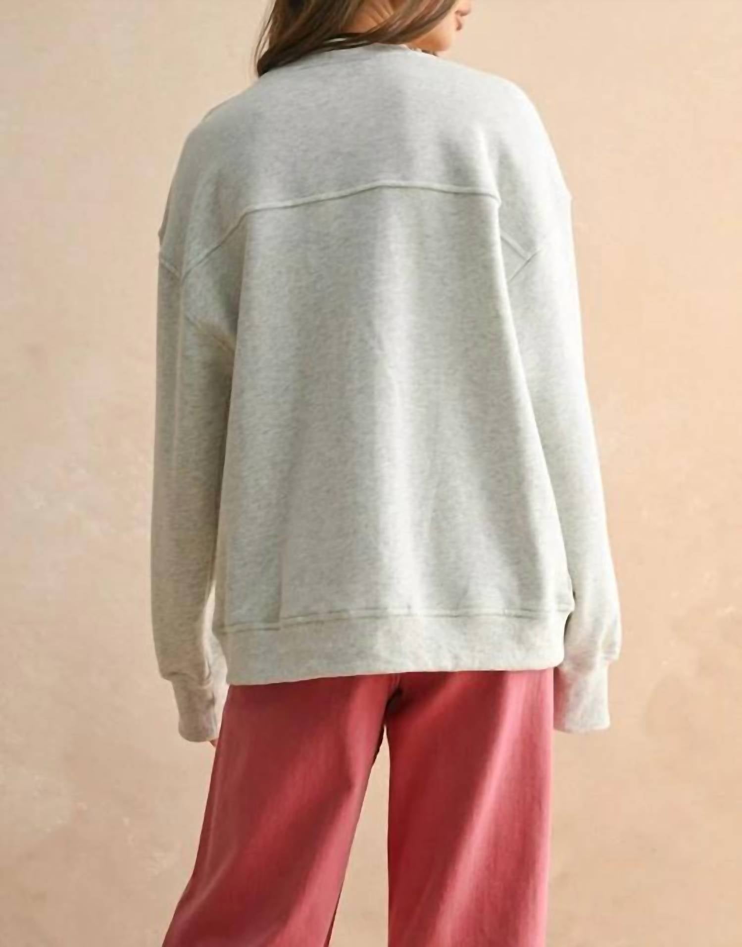 Miou Muse - Bonjour Embroidered Sweatshirt