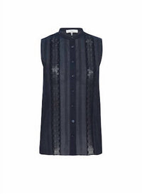 Frame - Lace Trimmed Sleeveless Shirt