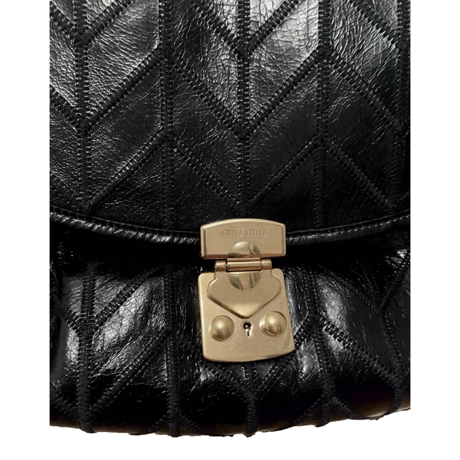 Miu Miu - Women's Vitello Shine Patch Leather Satchel Bag