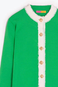 Vilagallo - Women's Collarless Jacket With Fringe Trim
