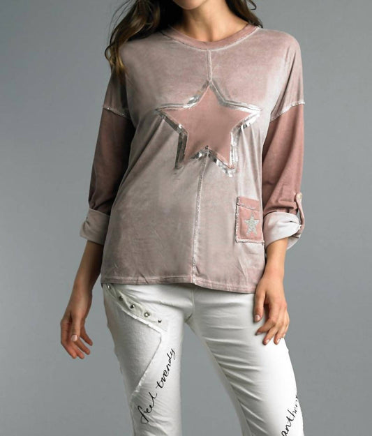 Suede Star Tunic Top