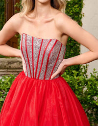Rachel Allan - Rhinestone Beaded Corset Ball Gown