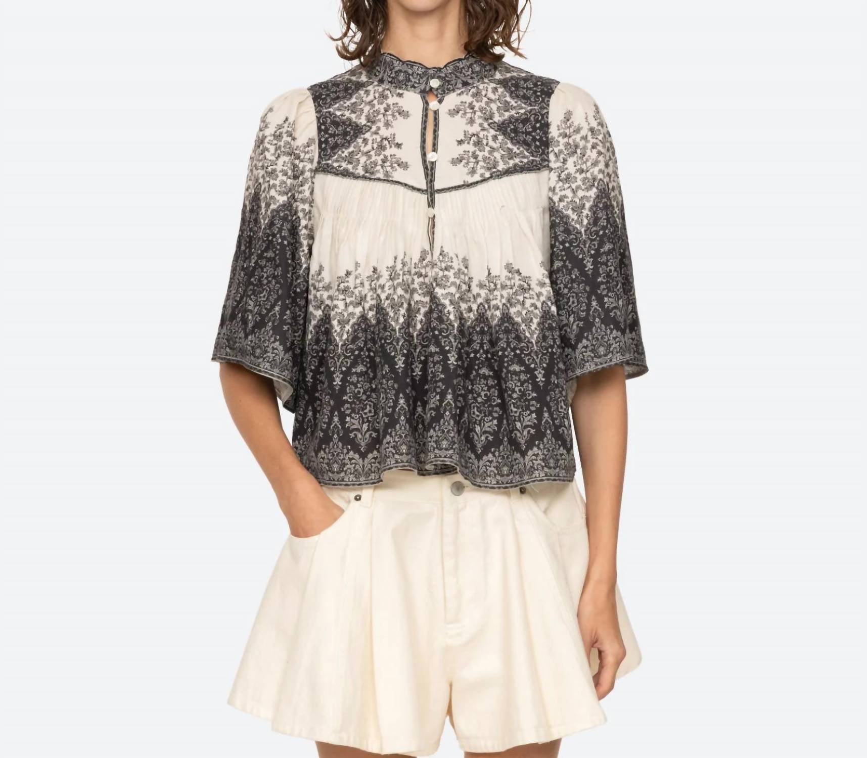 SEA Hedra Print Blouse in multi - women's blouse - view 4