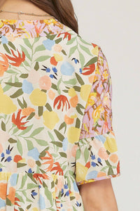 entro Mixed Floral Ruffle Dress in multi - women's dress - view 7
