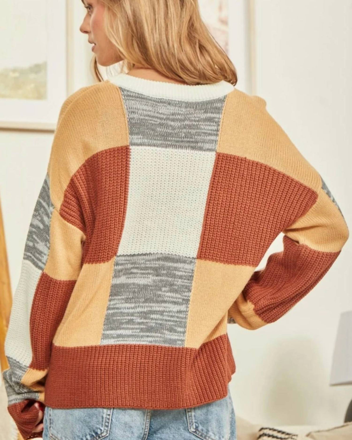 Andree By Unit - Knit Color Block Sweater