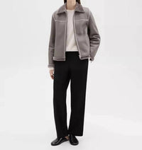 Theory - SHEARLING SPREAD COLLAR JACKET