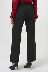 Joseph Ribkoff - Classic Wide Leg Jeans with Rhinestones