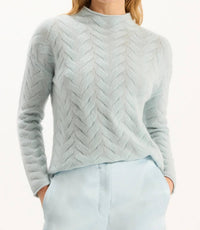 Tyler Boe Gracie Basketweave Mock Neck Sweater in above the clouds - women's sweater