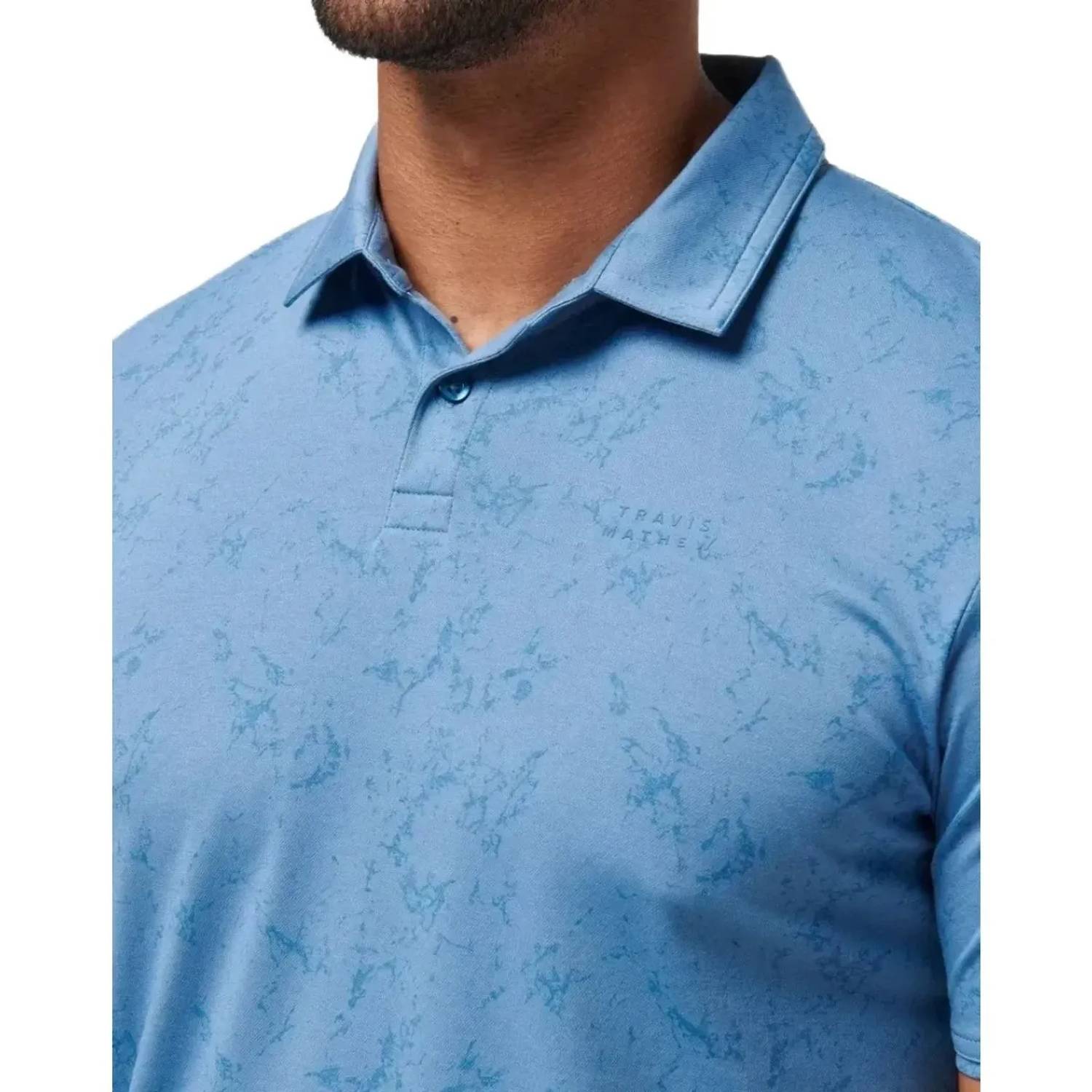 TravisMathew Warmer Tides Scoop Polo Shirt in coronet - men's shirt - view 4