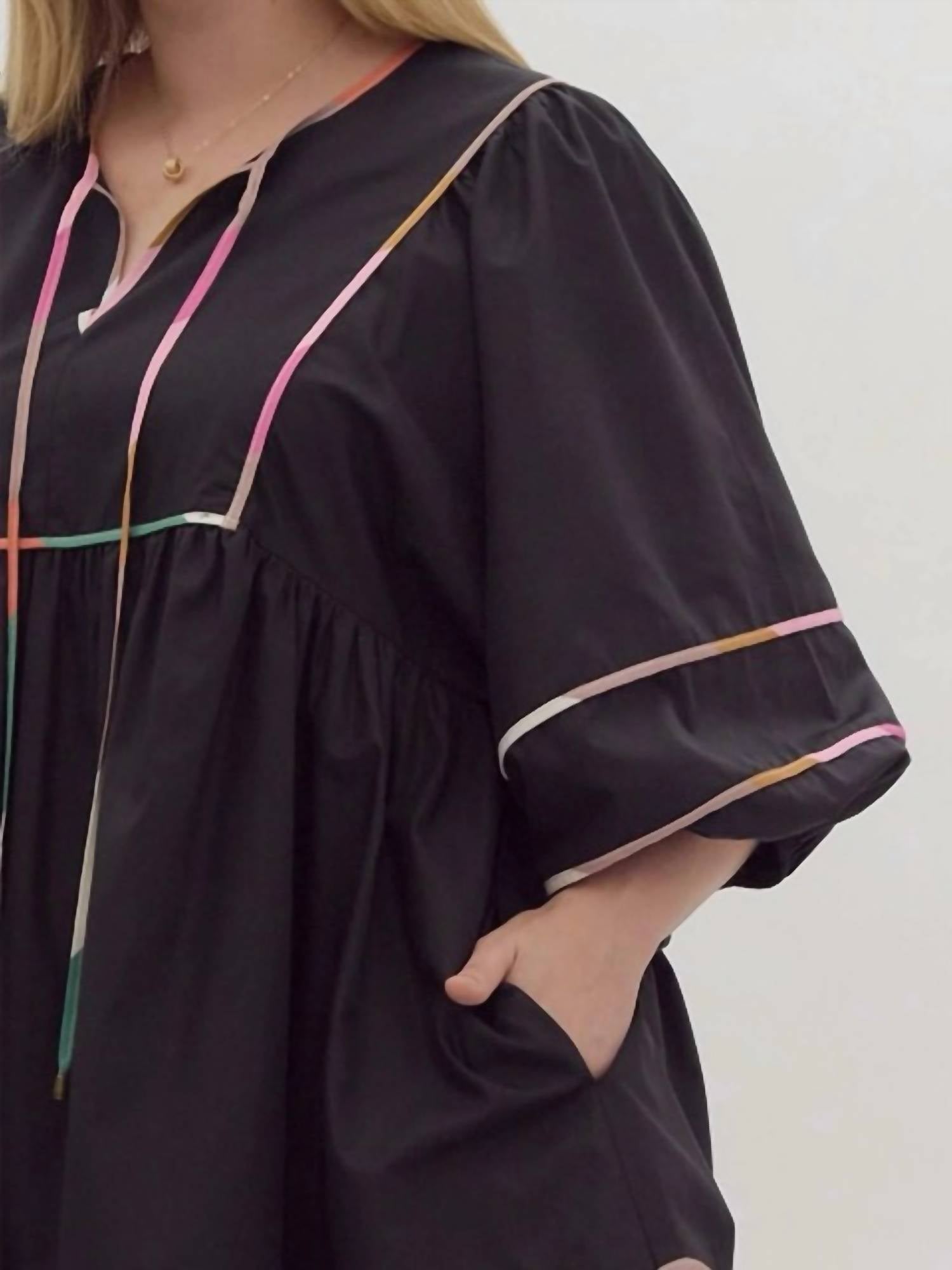 Entro - Multi-color Trim Mini Dress