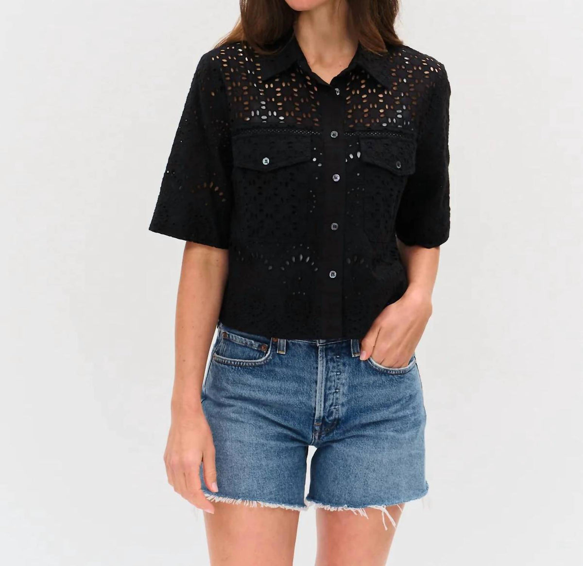 Six/Fifty - Women's Tove Eyelet Double Pocket Top