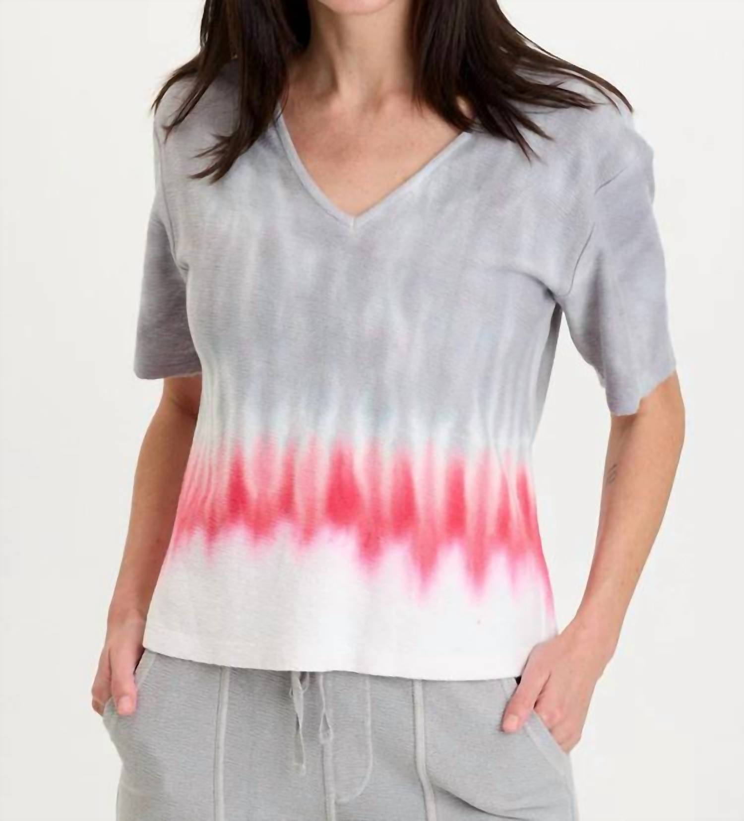 Xcvi - Lorn Crepe Knit V-neck Tee