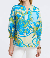Foxcroft - Alicia Tropical Jacobean Popover Shirt