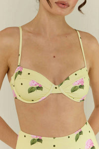 Palm Noosa Two Piece Balconette Bra With Hi Waist Bikini Bottom Set in multicolor - women's swimwear - alternate view