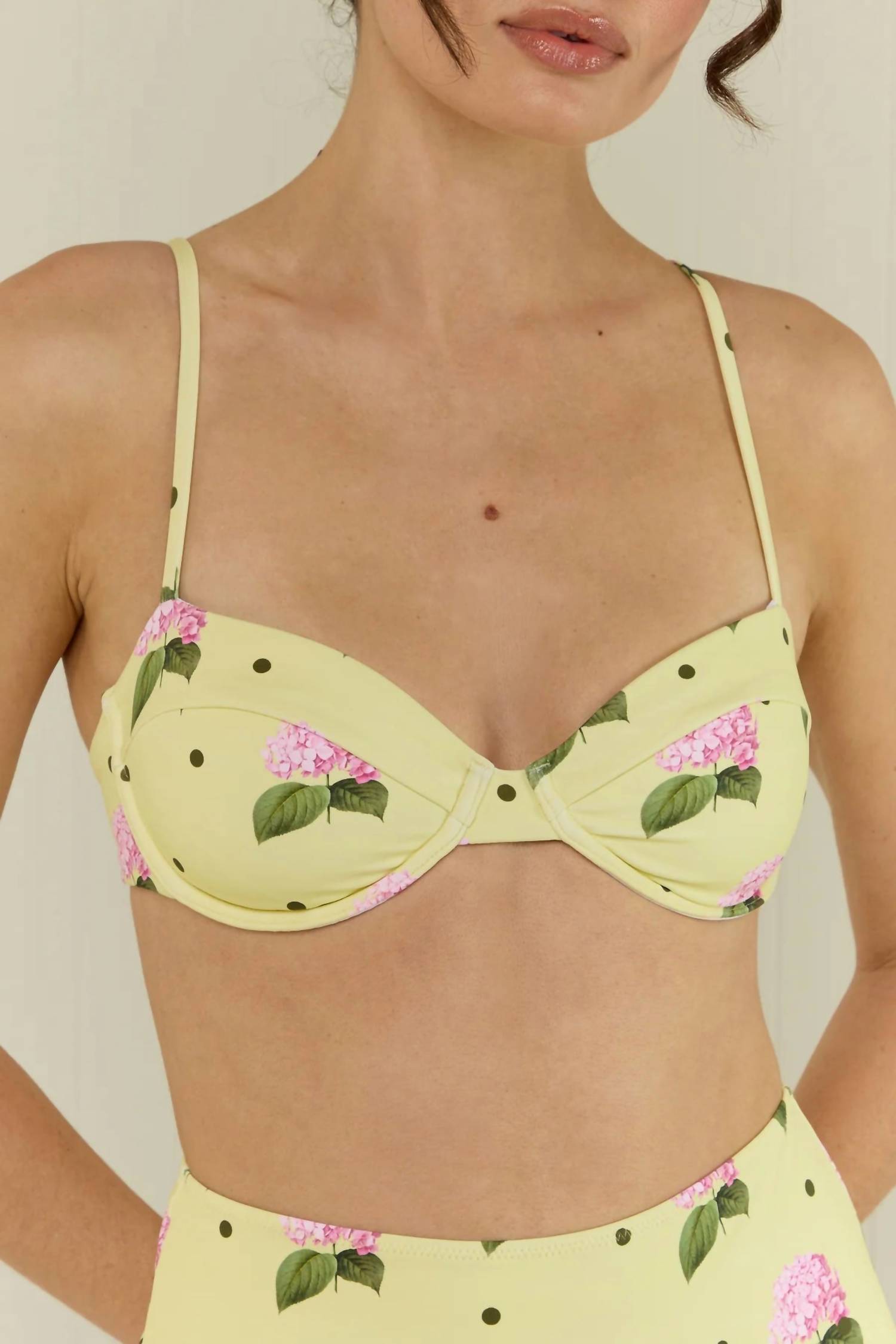Palm Noosa Two Piece Balconette Bra With Hi Waist Bikini Bottom Set in multicolor - women's swimwear - alternate view