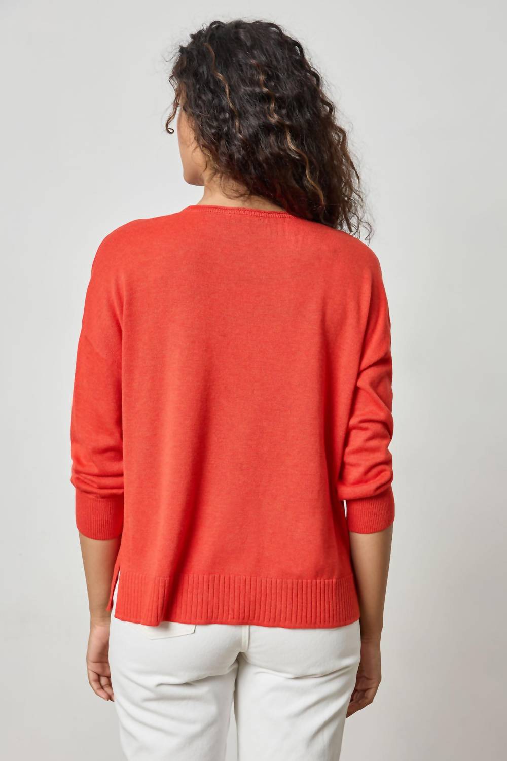 Lilla P - 3/4 Sleeve Drop Shoulder Sweater