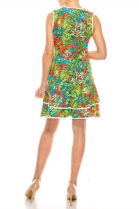 Shelby & Palmer - Palm Tree Print Fit & Flare Dress