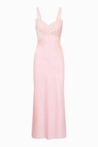 Loveshackfancy - Annabeth Embroidered Satin Midi Dress
