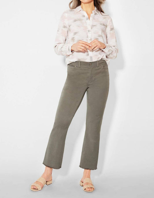 Ecru - Dylan Cropped Jean with Fray Hem