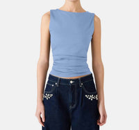 STEVE MADDEN Adair Basic Top in blue - women's tank top