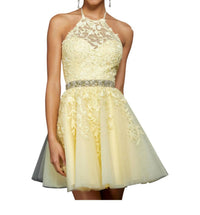Sherri Hill Beaded Waist Cocktail Dress in yellow - women's dress