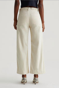 AG Jeans Saige Wide Leg Crop Jeans in opal stone - women's jeans - detail view