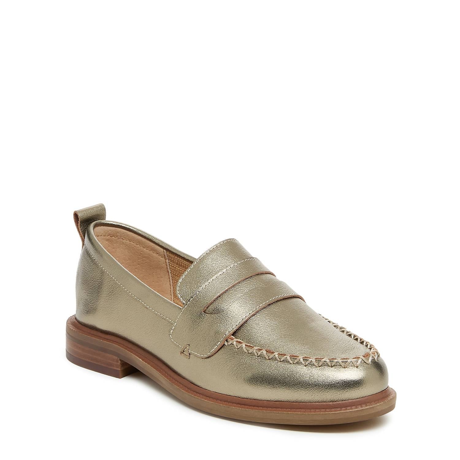 KELSI DAGGER Women's Lens Metallic Loafers in warm steel - women's flats