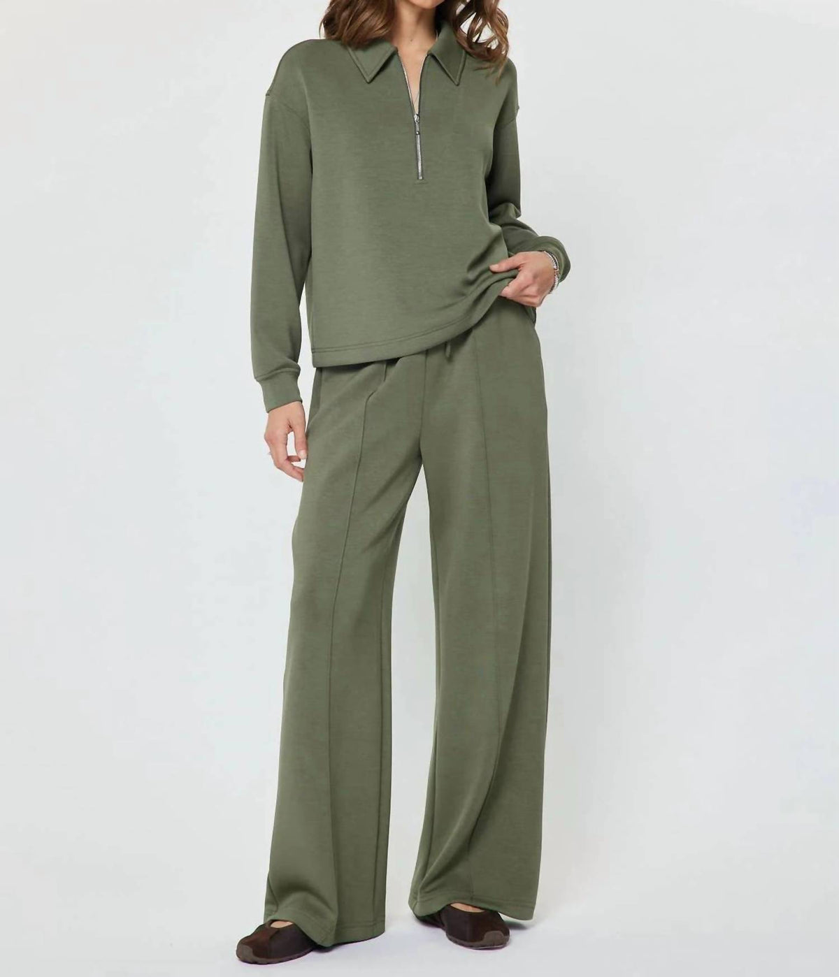Current Air - Collared Half-zip Pullover Sweatshirt
