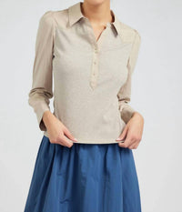 Current Air - Collared Knit Top