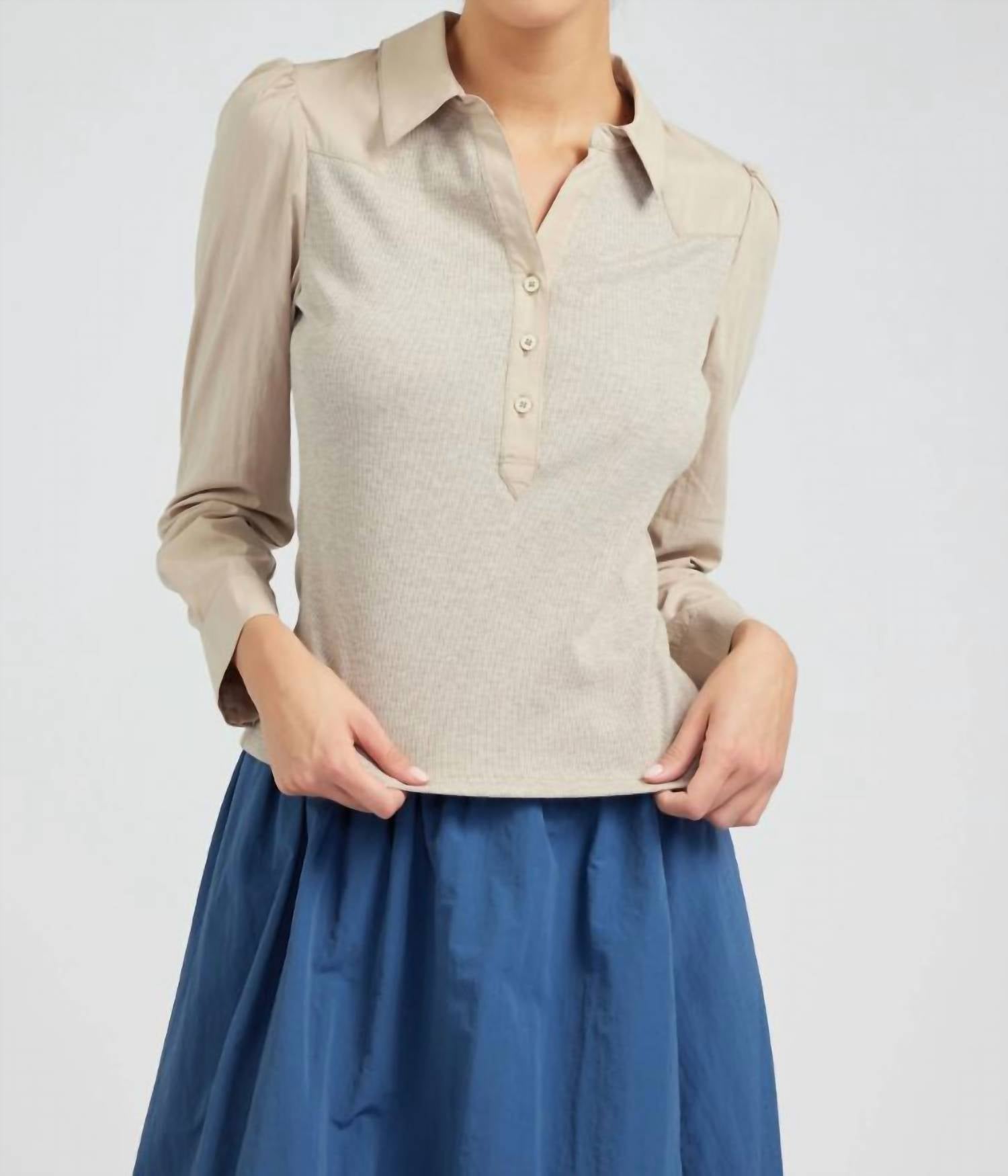Current Air - Collared Knit Top