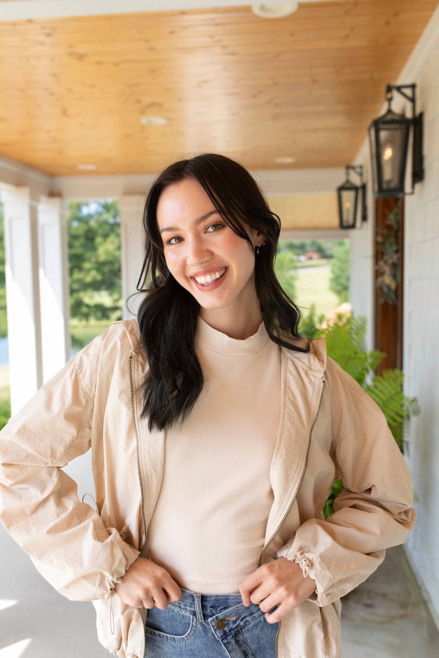 The Workshop Canyon Drift Zip Up Jacket in khaki - women's jacket