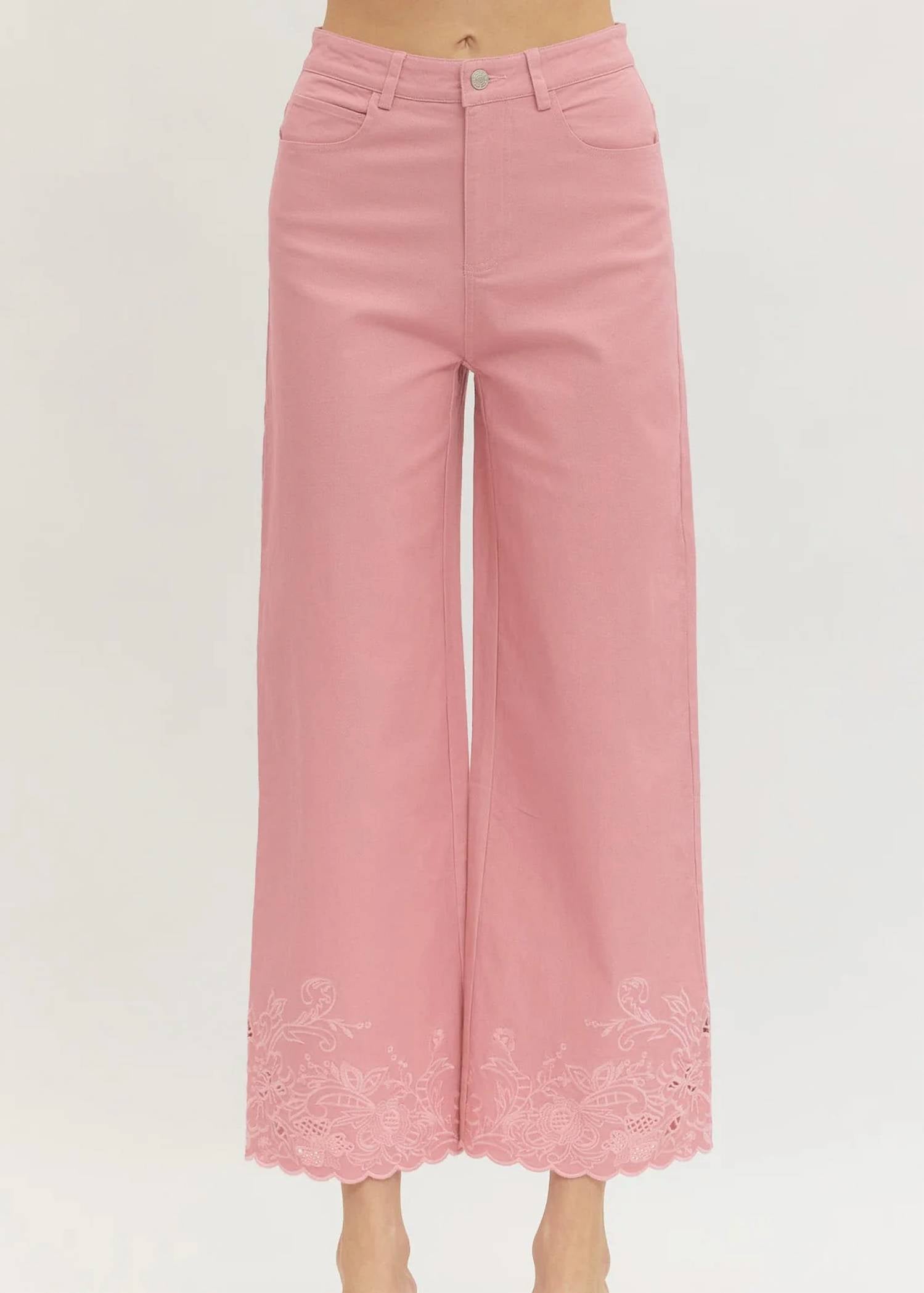 Entro - Blossom Scalloped Hem Pants
