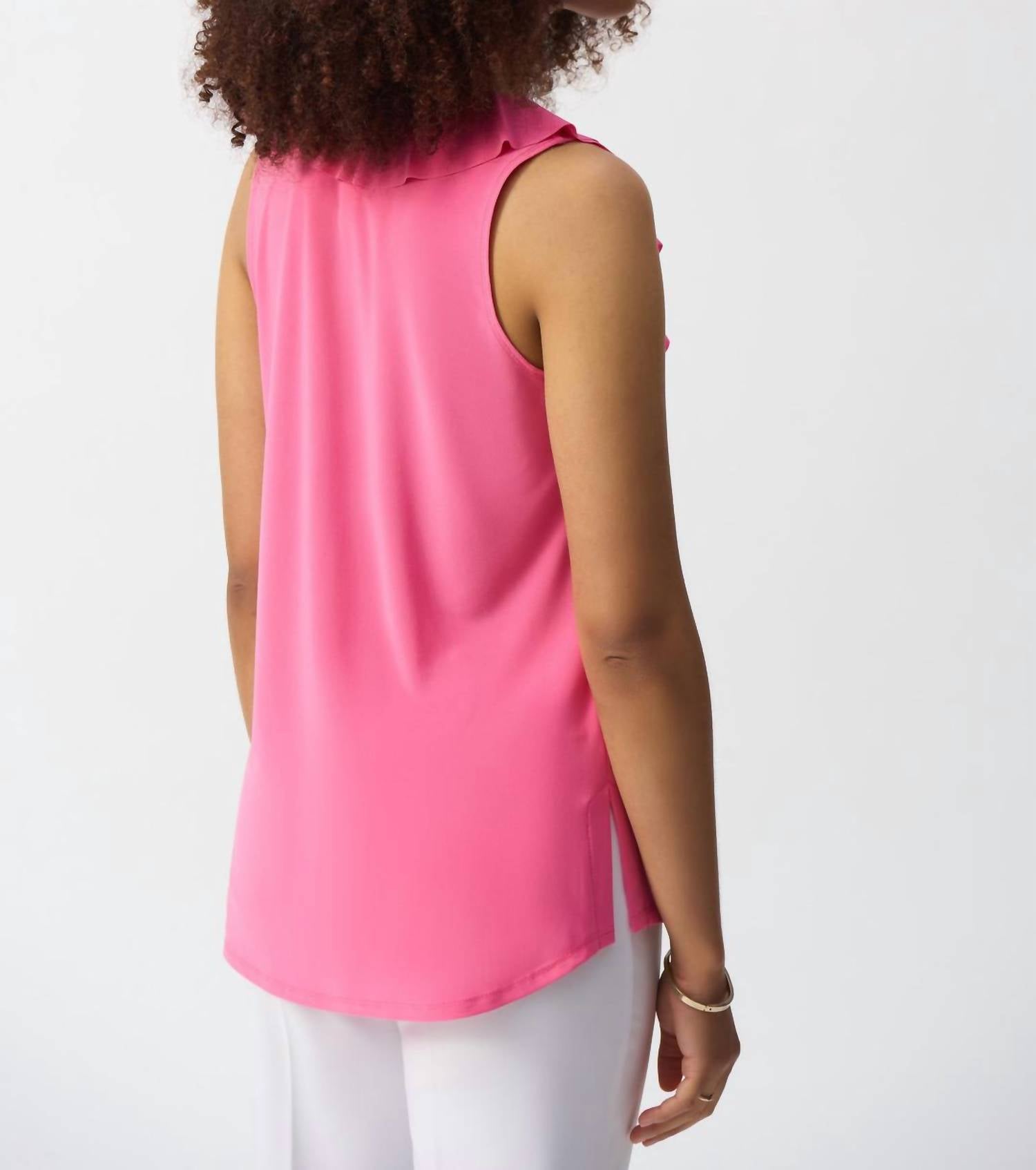 Joseph Ribkoff - Silky Knit Sleeveless Tunic With Ruffles