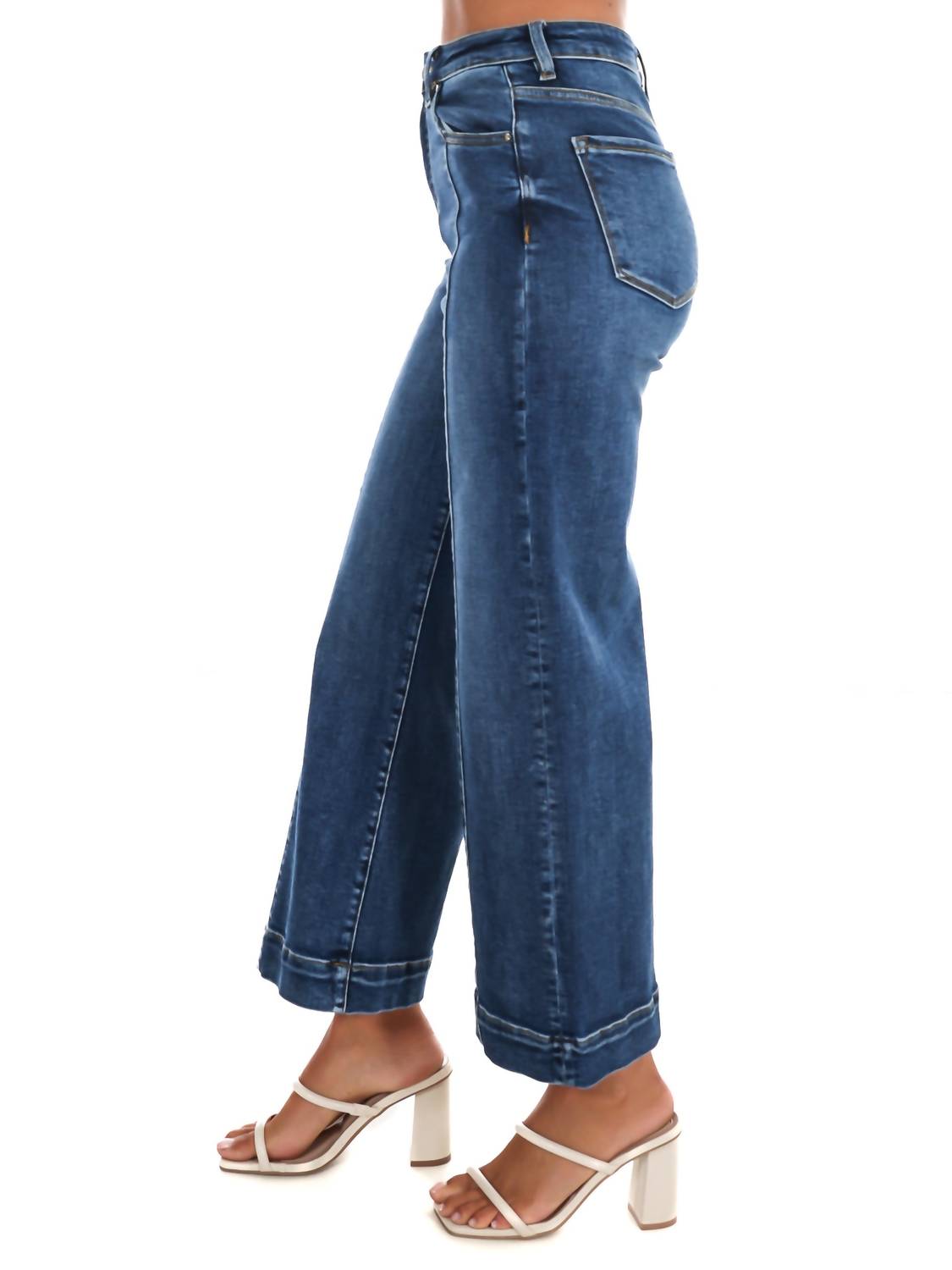 Risen - High Rise Wide Ankle Jeans