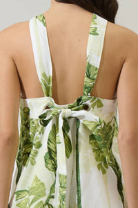 SUGARLIPS Palms Tropical Halter Mini Dress in cream green - women's dress - view 6