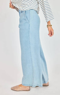 Sadie & Sage It's Pouring Pants in light chambray - women's pants - alternate view