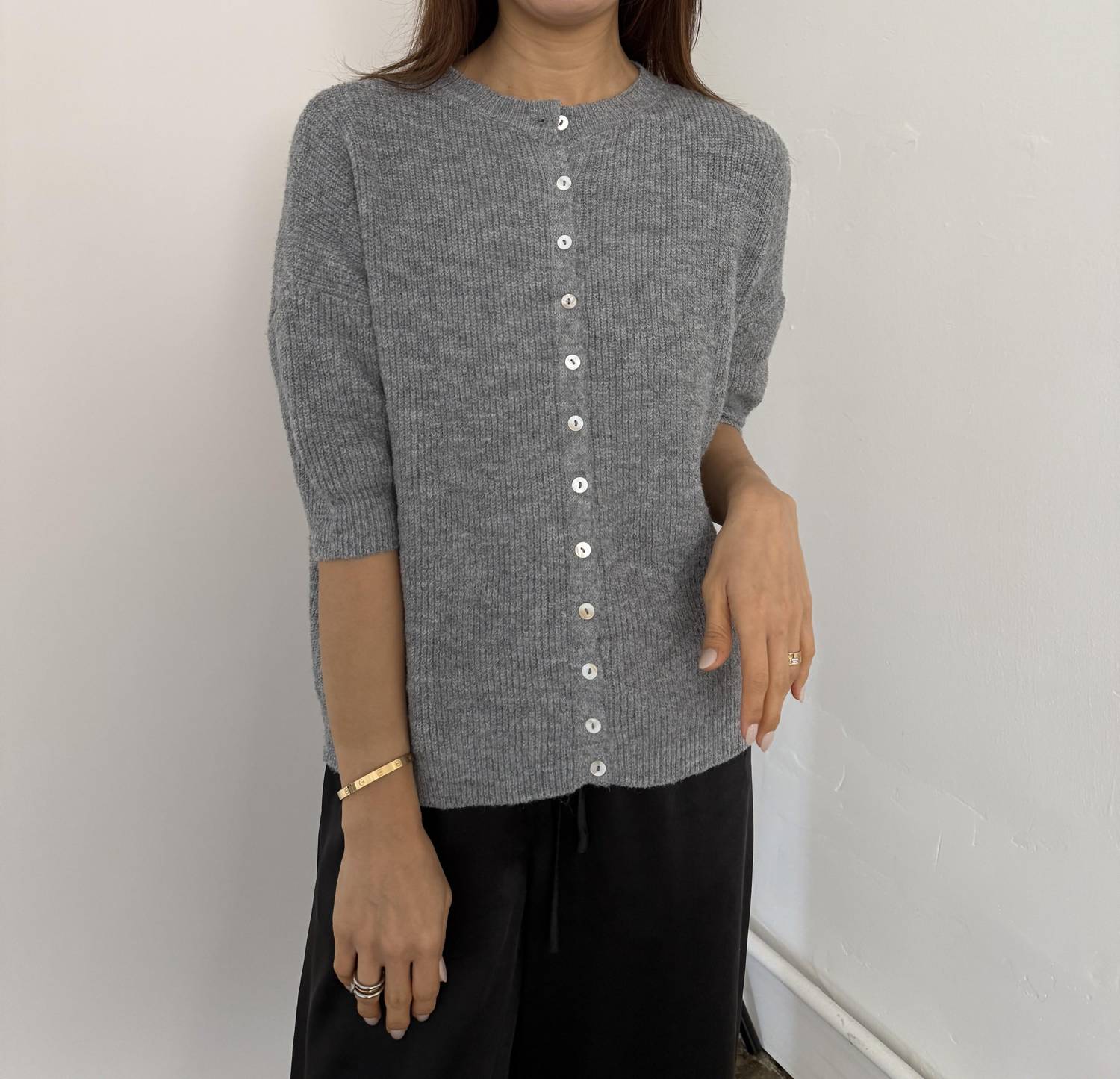 Things Between Priscilla Knit Slouchy Top in grey - women's sweater