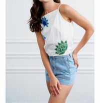 Ciebon - Mikaela Embroidered Tie Back Top