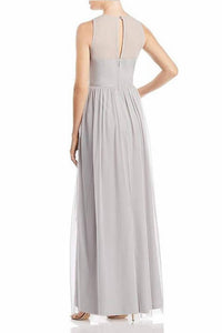 Adrianna Papell - Crewneck Sleeveless Embroidered Mesh Gown