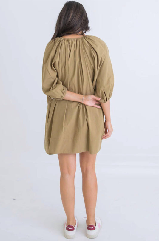 Karlie - VNECK POPLIN SWING DRESS