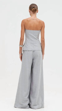 Patbo - Metallic Pinstripe Strapless Top