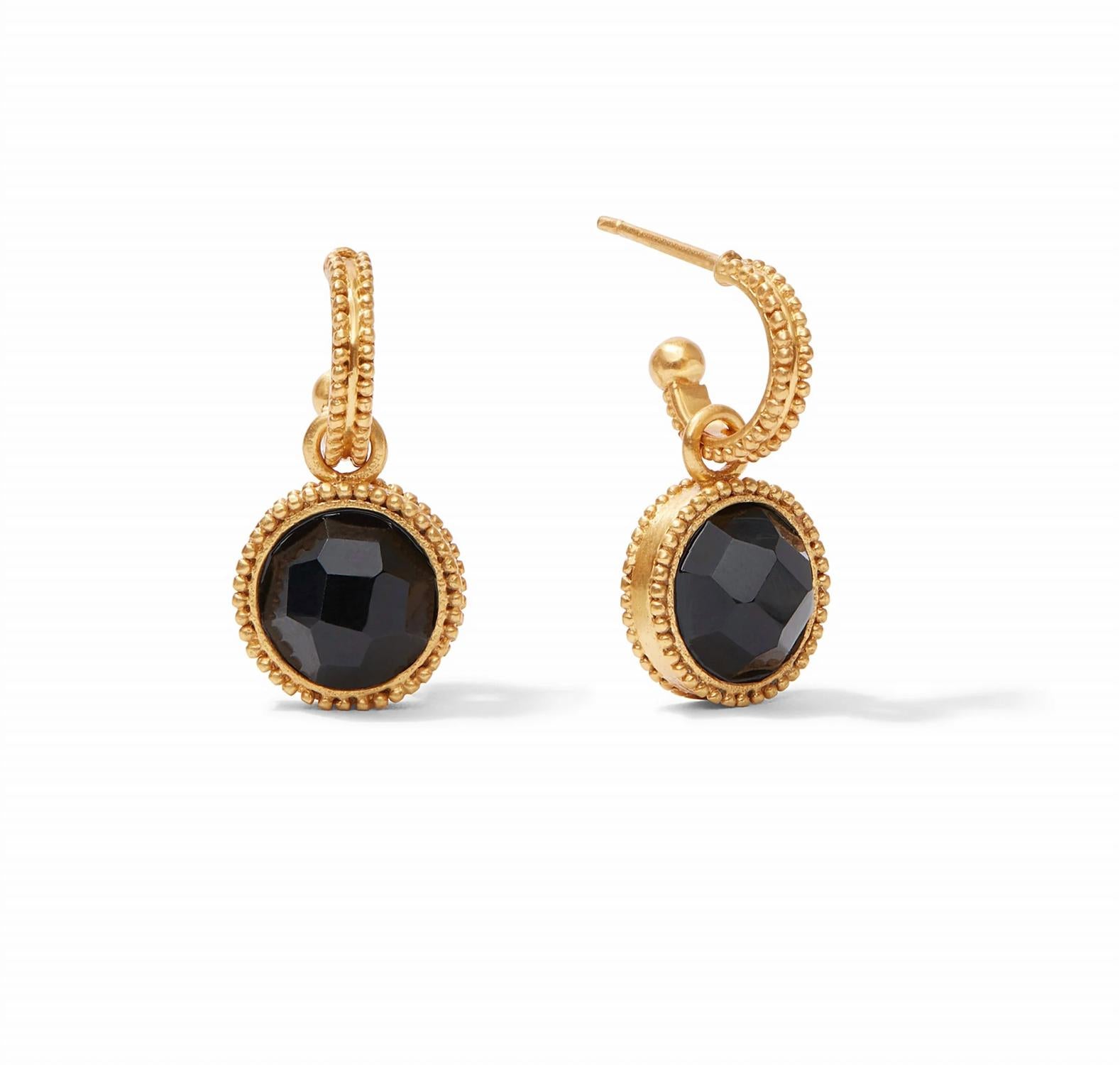 Julie Vos - Women's Fleur-de-lis Hoop & Charm Earrings