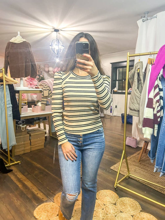 Entro - Anita Puff Sleeve Long Sleeve Top