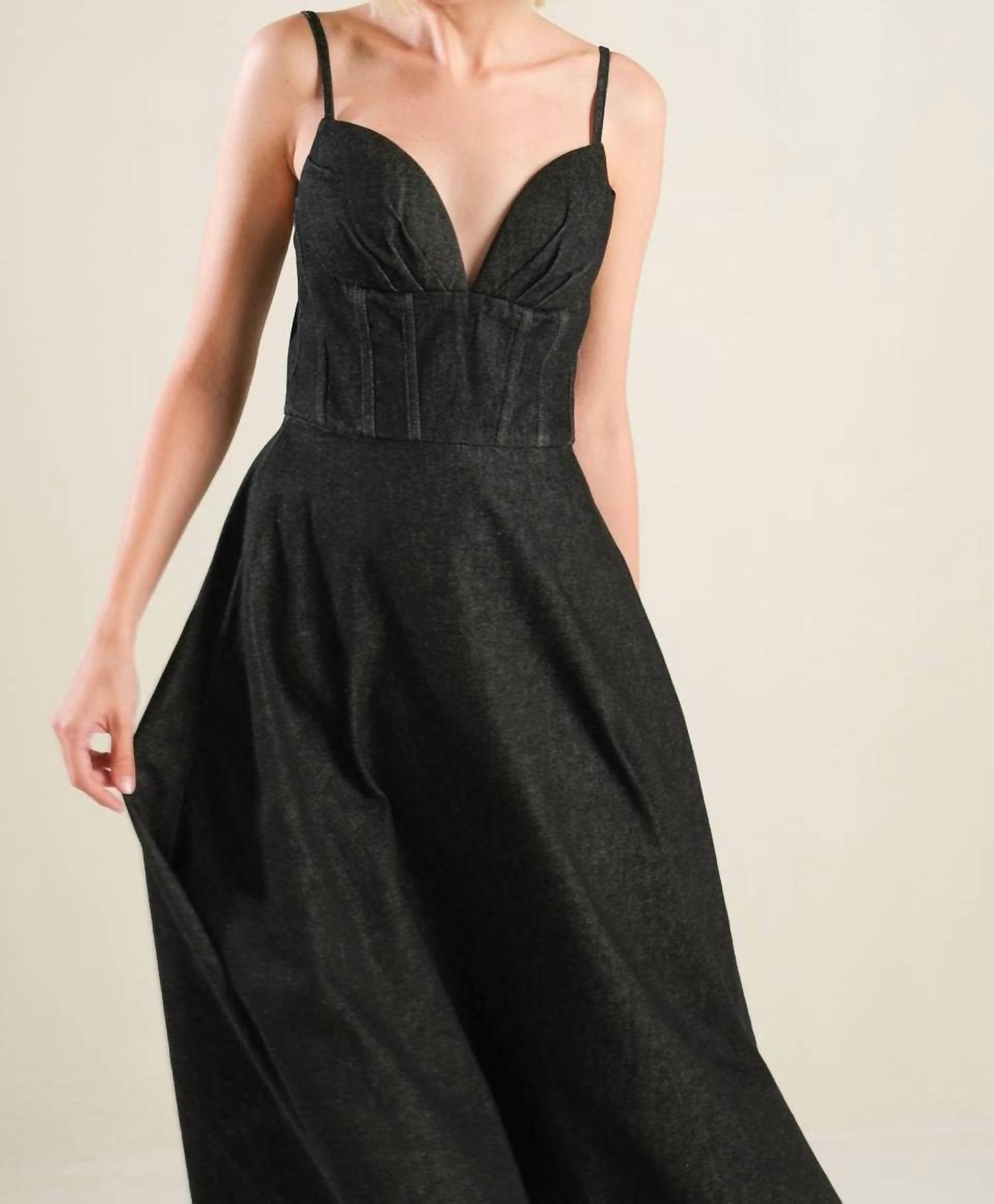 Flying Tomato - You Are My Sunshine Denim Midi Dress