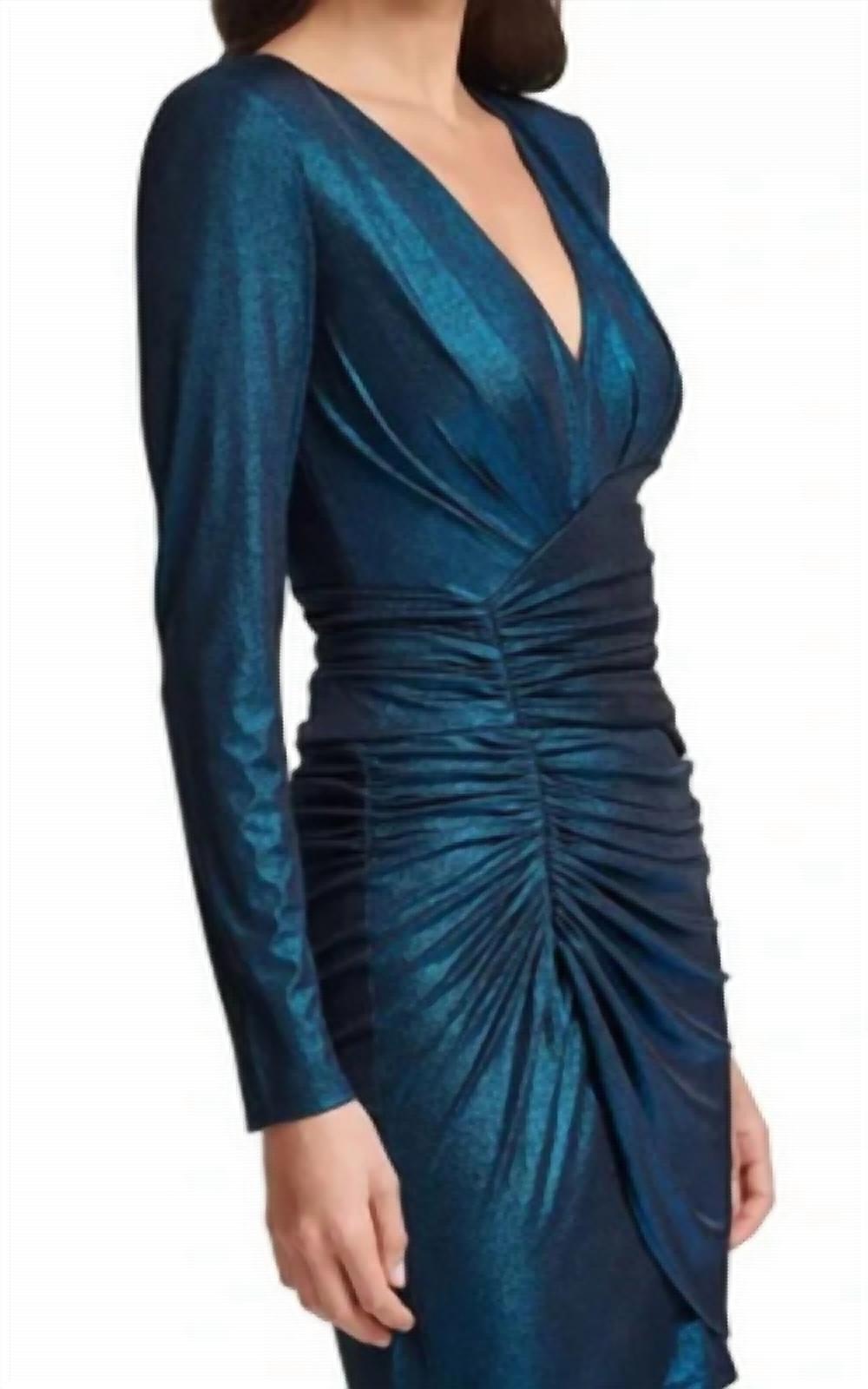 Vince Camuto - Long Sleeve Metallic Ruched Dress