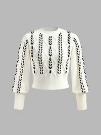 Commense - Contrast Binding Cinched Sweater