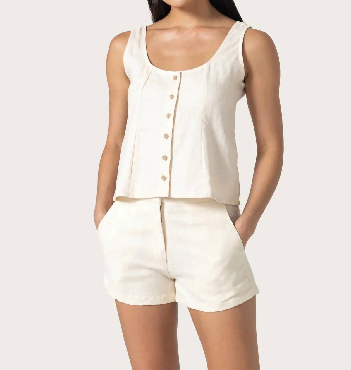 Lusana - Tailor Linen Short
