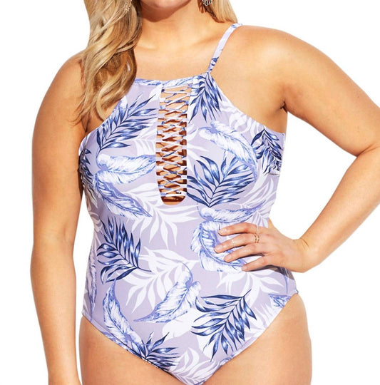 Raisins - Curve Ola Lace High Neck One Piece Swimsuit - Plus