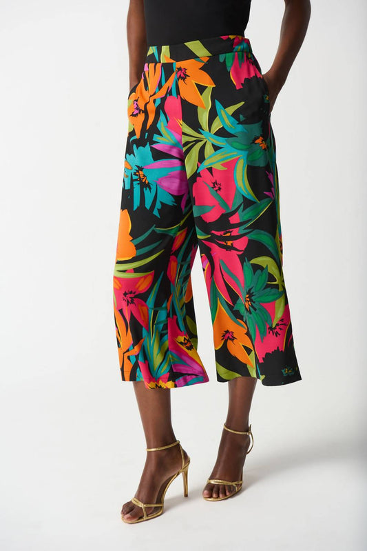 Joseph Ribkoff - Tropical Print Wide Leg Pants