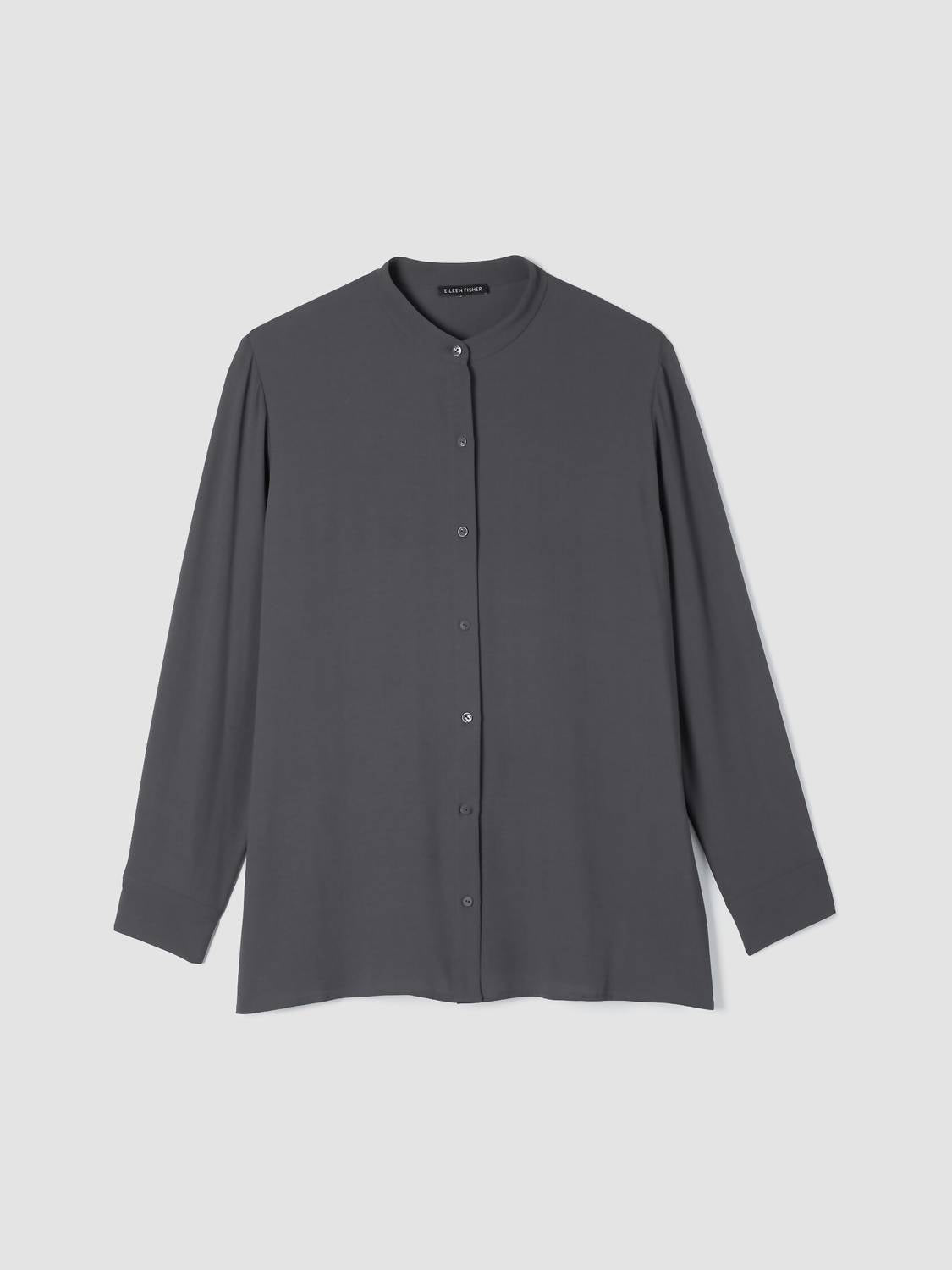 Eileen Fisher - Mandarin Collar Button-up Shirt